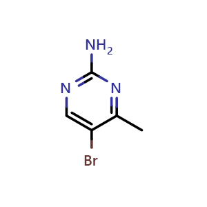 Chemical structure of 2-amino-5-bromo-4-methylpyrimidine , CAS 17321-93-6, AChemBlock T102077