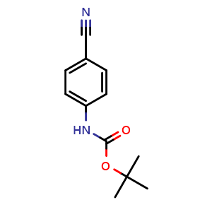 Chemical structure of N-Boc-4-aminobenzonitrile , CAS 143090-18-0, AChemBlock T102087