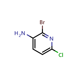 Chemical structure of 2-bromo-6-chloropyridin-3-amine , CAS 1050501-88-6, AChemBlock T102101