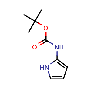 Chemical structure of tert-butyl 1H-pyrrol-2-ylcarbamate , CAS 1784224-90-3, AChemBlock T102112