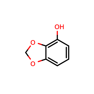 Chemical structure of 1,3-Benzodioxol-4-ol , CAS 69393-72-2, AChemBlock T102115