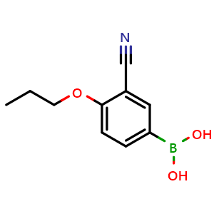 Chemical structure of 3-Cyano-4-propoxyphenylboronic acid , CAS 279262-22-5, AChemBlock T102118