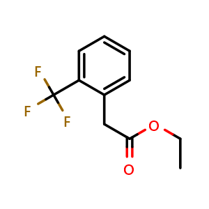 Chemical structure of Ethyl 2-(2-trifluoromethylphenyl)acetate , CAS 81580-50-9, AChemBlock T102157