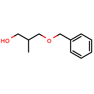Chemical structure of 3-(Benzyloxy)-2-methylpropan-1-ol , CAS 64839-09-4, AChemBlock T102166