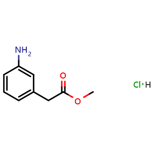 Chemical structure of 3-Amino-benzeneacetic acid methyl ester hydrochloride , CAS 52913-11-8, AChemBlock T102177