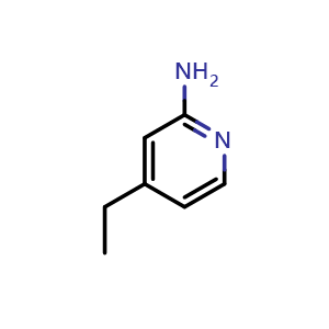 Chemical structure of 4-ethylpyridin-2-amine , CAS 33252-32-3, AChemBlock T102190