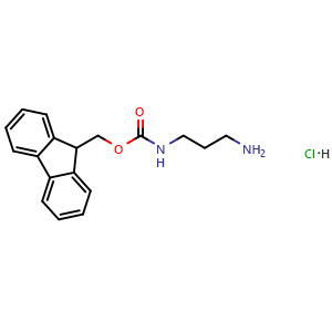 Chemical structure of N-Fmoc-1,3-diaminopropane hydrochloride , CAS 210767-37-6, AChemBlock T102197
