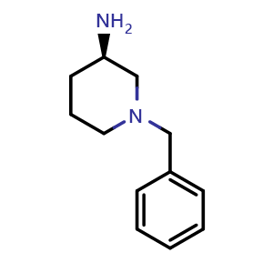 Chemical structure of (3R)-1-(Phenylmethyl)-3-piperidinamine , CAS 168466-84-0, AChemBlock T102209
