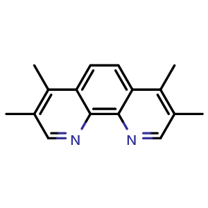 Chemical structure of 3,4,7,8-tetramethyl-1,10-phenanthroline , CAS 1660-93-1, AChemBlock T102210