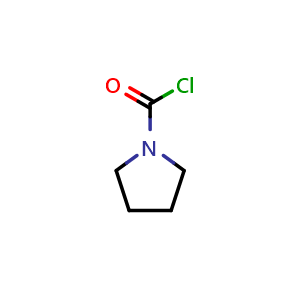 Chemical structure of pyrrolidine-1-carbonyl chloride , CAS 1192-63-8, AChemBlock T102222