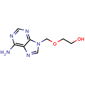 Chemical structure of 9-[(2-hydroxyethoxy)methyl]adenine , CAS 31383-66-1, AChemBlock T102234