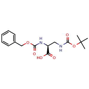 Chemical structure of 3-(Boc-amino)-N-Cbz-L-alanine , CAS 16947-84-5, AChemBlock T102239