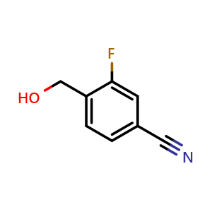 Chemical structure of 3-Fluoro-4-(hydroxymethyl)benzonitrile , CAS 219873-06-0, AChemBlock T102242