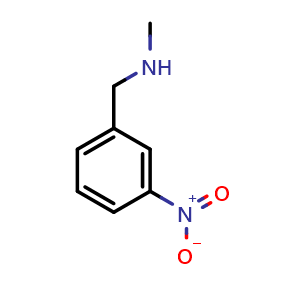 Chemical structure of N-Methyl-N-(3-nitrobenzyl)amine , CAS 19499-61-7, AChemBlock T102246