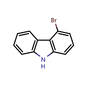 Chemical structure of 4-Bromo-9H-carbazole , CAS 3652-89-9, AChemBlock T102247
