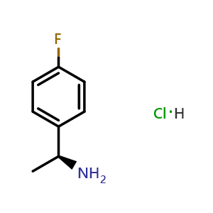 Chemical structure of (S)-1-(4-fluorophenyl)ethan-1-amine hydrochloride , CAS 1419073-74-7, AChemBlock T102248