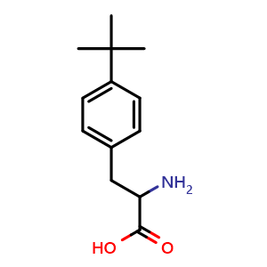 Chemical structure of 4-tert-Butyl-DL-phenylalanine , CAS 98708-80-6, AChemBlock T102264