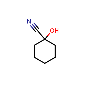 Chemical structure of 1-Hydroxycyclohexanecarbonitrile , CAS 931-97-5, AChemBlock T102268