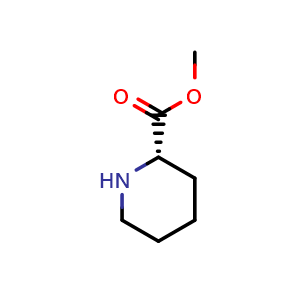Chemical structure of (S)-methyl piperidine-2-carboxylate , CAS 90710-04-6, AChemBlock T102272
