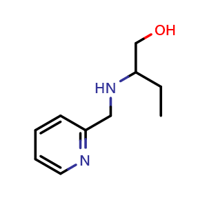 Chemical structure of 2-{[(pyridin-2-yl)methyl]amino}butan-1-ol , CAS 892591-96-7, AChemBlock T102276