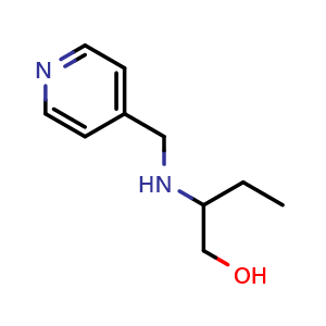 Chemical structure of 2-{[(pyridin-4-yl)methyl]amino}butan-1-ol , CAS 869942-13-2, AChemBlock T102280
