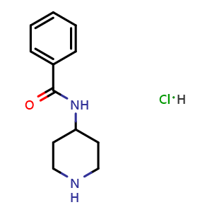 Chemical structure of 4-Benzamidopiperidine hydrochloride , CAS 83540-09-4, AChemBlock T102284