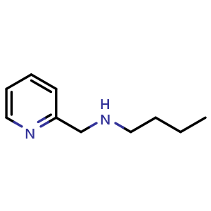 Chemical structure of butyl[(pyridin-2-yl)methyl]amine , CAS 58061-48-6, AChemBlock T102304