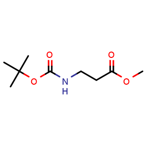 Chemical structure of Methyl 3-(Boc-amino)propanoate , CAS 42116-55-2, AChemBlock T102316