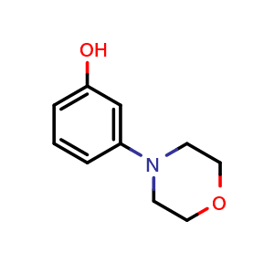 Chemical structure of m-Morpholinophenol , CAS 27292-49-5, AChemBlock T102333