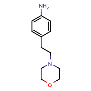 Chemical structure of 4-[2-(4-Morpholinyl)ethyl]aniline , CAS 262368-47-8, AChemBlock T102334