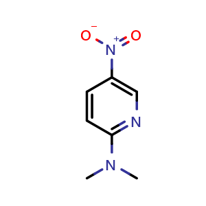 Chemical structure of N,N-dimethyl-5-nitropyridin-2-amine , CAS 2554-75-8, AChemBlock T102338