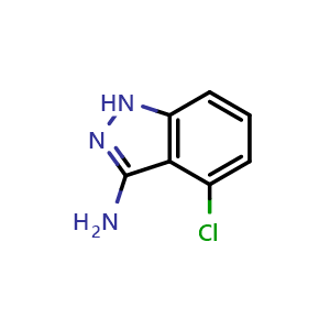 Chemical structure of 4-chloro-1H-indazol-3-amine , CAS 20925-60-4, AChemBlock T102356