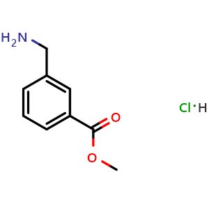 Chemical structure of 3-(Aminomethyl)benzoic acid methyl ester hydrochloride , CAS 17841-68-8, AChemBlock T102365