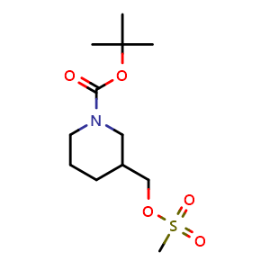 Chemical structure of 1-Boc-3-[(methylsulfonyloxy)methyl]piperidine , CAS 162166-99-6, AChemBlock T102368