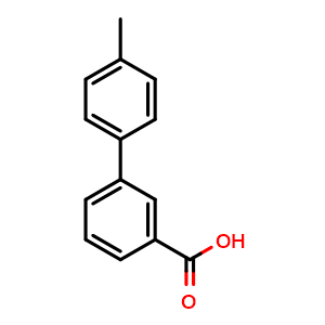 Chemical structure of 4'-Methylbiphenyl-3-carboxylic acid , CAS 147404-69-1, AChemBlock T102372
