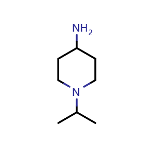 Chemical structure of 1-(propan-2-yl)piperidin-4-amine , CAS 127285-08-9, AChemBlock T102377