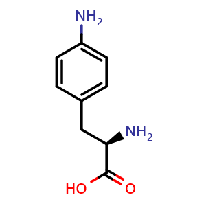 Chemical structure of 4-Amino-D-phenylalanine , CAS 102281-45-8, AChemBlock T102388