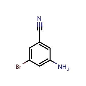 Chemical structure of 5-Amino-3-bromobenzonitrile , CAS 49674-16-0, AChemBlock T102422
