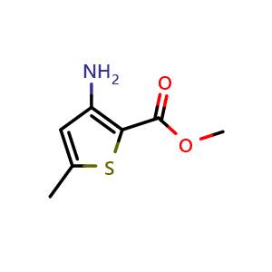 Chemical structure of Methyl 3-amino-5-methylthiophene-2-carboxylate , CAS 76575-71-8, AChemBlock T102442