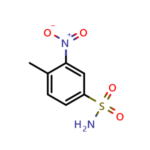 Chemical structure of 4-methyl-3-nitrobenzene-1-sulfonamide , CAS 6949-23-1, AChemBlock T102450