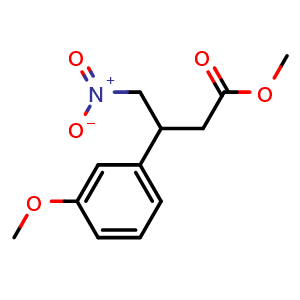 Chemical structure of methyl 3-(3-methoxyphenyl)-4-nitrobutanoate , CAS 372944-87-1, AChemBlock T102457
