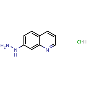 Chemical structure of 7-hydrazinylquinoline hydrochloride , CAS 15794-14-6, AChemBlock T102467