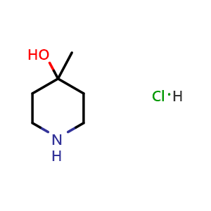 Chemical structure of 4-Methylpiperidin-4-ol hydrochloride , CAS 586375-35-1, AChemBlock T102472