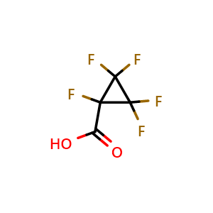 Chemical structure of 1,2,2,3,3-pentafluorocyclopropane-1-carboxylic acid , CAS 917951-65-6, AChemBlock T89837