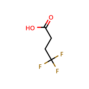Chemical structure of 4,4,4-Trifluorobutyric acid , CAS 406-93-9, AChemBlock T89854