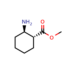 Chemical structure of methyl (1R,2R)-2-aminocyclohexane-1-carboxylate , CAS 267230-45-5, AChemBlock T89862