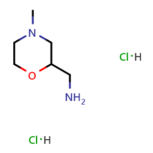 Chemical structure of (4-methylmorpholin-2-yl)methanaminedihydrochloride , CAS 259090-43-2, AChemBlock T89863