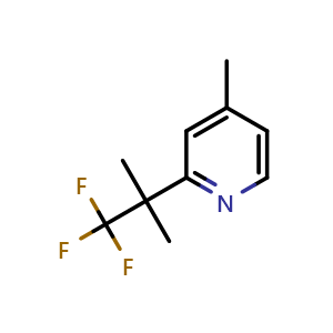 Chemical structure of 4-methyl-2-(1,1,1-trifluoro-2-methylpropan-2-yl)pyridine , CAS 1378865-93-0, AChemBlock T89879