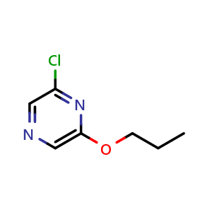 Chemical structure of 2-Chloro-6-propyloxypyrazine , CAS 136309-03-0, AChemBlock T89881