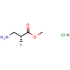 Chemical structure of methyl (R)-3-amino-2-fluoropropanoate hydrochloride , CAS 1193100-02-5, AChemBlock T89885